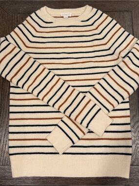 Scene & Heard Boys Striped Knot Sweater Youth Size 14/16 Ivory Crew Neck